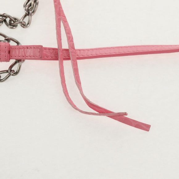 BALENCIAGA LucaGol XS Shoulder Bag Leather 2way Pink Silver 695814 Auth 146072AM