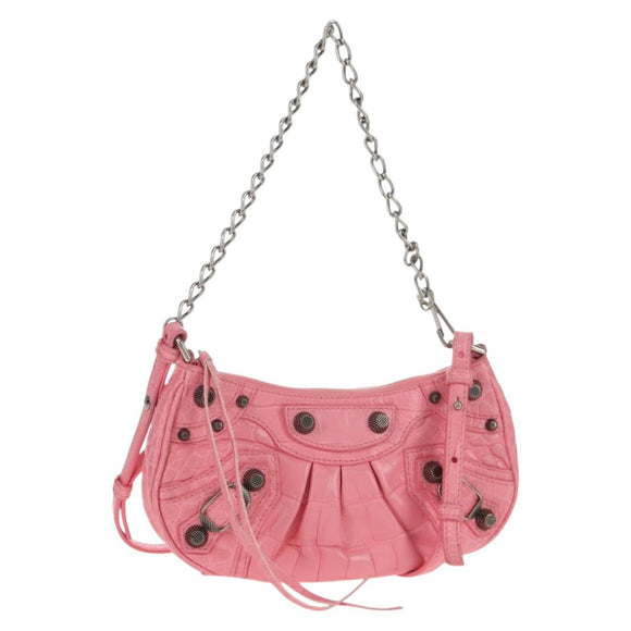 BALENCIAGA LucaGol XS Shoulder Bag Leather 2way Pink Silver 695814 Auth 146072SAM