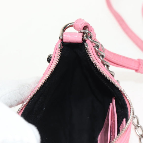 BALENCIAGA LucaGol XS Shoulder Bag Leather 2way Pink Silver 695814 Auth 146072AM