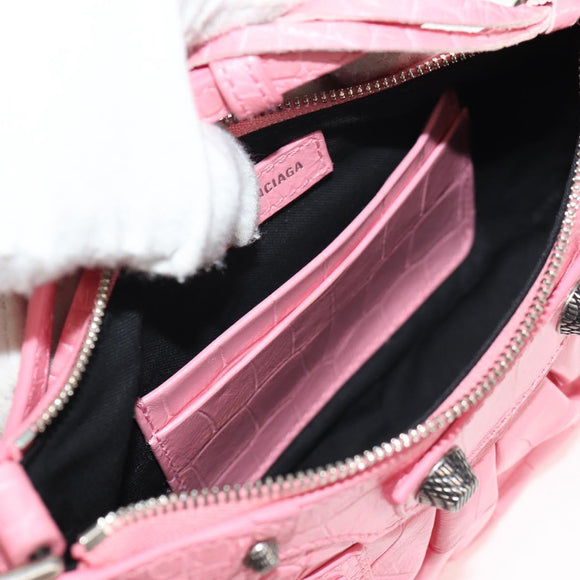 BALENCIAGA LucaGol XS Shoulder Bag Leather 2way Pink Silver 695814 Auth 146072AM