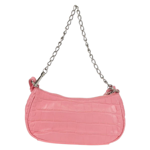 BALENCIAGA LucaGol XS Shoulder Bag Leather 2way Pink Silver 695814 Auth 146072AM