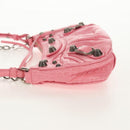 BALENCIAGA LucaGol XS Shoulder Bag Leather 2way Pink Silver 695814 Auth 146072AM-3