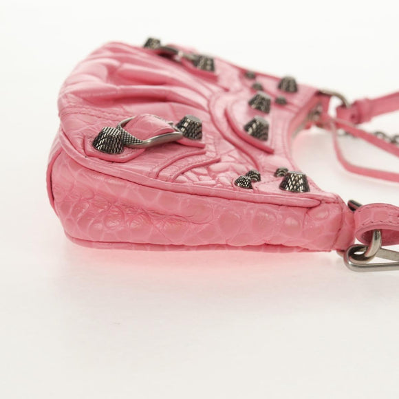 BALENCIAGA LucaGol XS Shoulder Bag Leather 2way Pink Silver 695814 Auth 146072SAM