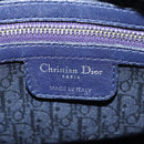 Christian Dior Lady Dior Canage Hand Bag Leather 2way Navy Silver Auth 146073M-21