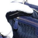 Christian Dior Lady Dior Canage Hand Bag Leather 2way Navy Silver Auth 146073M-24