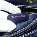 Christian Dior Lady Dior Canage Hand Bag Leather 2way Navy Silver Auth 146073M-11