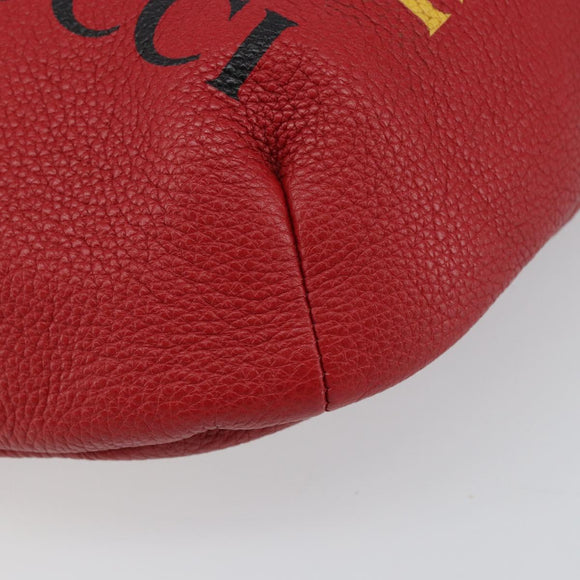 GUCCI Web Sherry Line Body Bag Leather Red 530412 Auth 146075