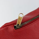 GUCCI Web Sherry Line Body Bag Leather Red 530412 Auth 146075-14
