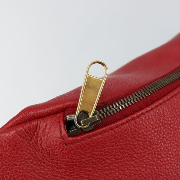 GUCCI Web Sherry Line Body Bag Leather Red 530412 Auth 146075