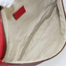 GUCCI Web Sherry Line Body Bag Leather Red 530412 Auth 146075-16