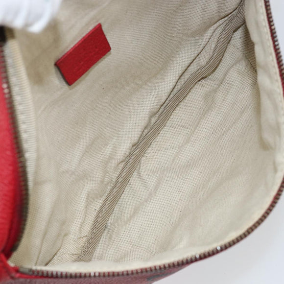 GUCCI Web Sherry Line Body Bag Leather Red 530412 Auth 146075