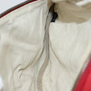 GUCCI Web Sherry Line Body Bag Leather Red 530412 Auth 146075-18