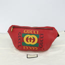 GUCCI Web Sherry Line Body Bag Leather Red 530412 Auth 146075-21