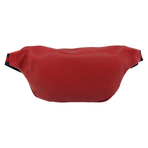 GUCCI Web Sherry Line Body Bag Leather Red 530412 Auth 146075