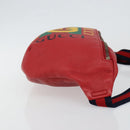 GUCCI Web Sherry Line Body Bag Leather Red 530412 Auth 146075-4