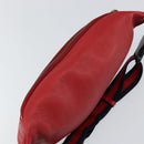 GUCCI Web Sherry Line Body Bag Leather Red 530412 Auth 146075-6