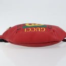 GUCCI Web Sherry Line Body Bag Leather Red 530412 Auth 146075-9