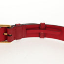 GUCCI GG Marmont Waist Bag Leather Red Gold 476434 Auth 146076V-9