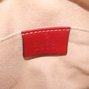 GUCCI GG Marmont Waist Bag Leather Red Gold 476434 Auth 146076V-21