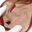 GUCCI GG Marmont Waist Bag Leather Red Gold 476434 Auth 146076V-19