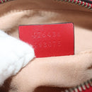 GUCCI GG Marmont Waist Bag Leather Red Gold 476434 Auth 146076V-23
