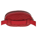 GUCCI GG Marmont Waist Bag Leather Red Gold 476434 Auth 146076V-3