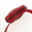 GUCCI GG Marmont Waist Bag Leather Red Gold 476434 Auth 146076V-6