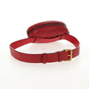 GUCCI GG Marmont Waist Bag Leather Red Gold 476434 Auth 146076V-7