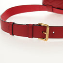 GUCCI GG Marmont Waist Bag Leather Red Gold 476434 Auth 146076V-8