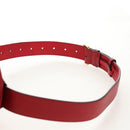 GUCCI GG Marmont Waist Bag Leather Red Gold 476434 Auth 146076V-9