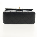 CHANEL Matelasse Chain Shoulder Bag Lamb Skin Black Gold CC Auth 146079SAV-10