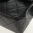 CHANEL Matelasse Chain Shoulder Bag Lamb Skin Black Gold CC Auth 146079SAV-12