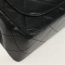 CHANEL Matelasse Chain Shoulder Bag Lamb Skin Black Gold CC Auth 146079SAV-13