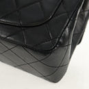 CHANEL Matelasse Chain Shoulder Bag Lamb Skin Black Gold CC Auth 146079SAV-14