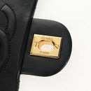 CHANEL Matelasse Chain Shoulder Bag Lamb Skin Black Gold CC Auth 146079SAV-17