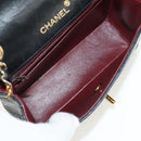 CHANEL Matelasse Chain Shoulder Bag Lamb Skin Black Gold CC Auth 146079SAV-20