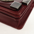 CHANEL Matelasse Boy Brick Chain Bag Lamb Skin Bordeaux CC Auth 146080SM-16