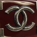 CHANEL Matelasse Boy Brick Chain Bag Lamb Skin Bordeaux CC Auth 146080SM-19