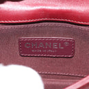 CHANEL Matelasse Boy Brick Chain Bag Lamb Skin Bordeaux CC Auth 146080SM-22