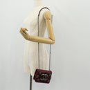 CHANEL Matelasse Boy Brick Chain Bag Lamb Skin Bordeaux CC Auth 146080SM-26