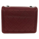CHANEL Matelasse Boy Brick Chain Bag Lamb Skin Bordeaux CC Auth 146080SM-2