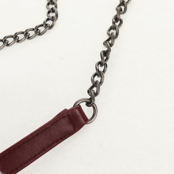 CHANEL Matelasse Boy Brick Chain Bag Lamb Skin Bordeaux CC Auth 146080AM