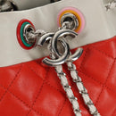 CHANEL Matelasse Chain Shoulder Bag Lamb Skin Orange Silver CC Auth 146081AM-23