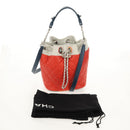 CHANEL Matelasse Chain Shoulder Bag Lamb Skin Orange Silver CC Auth 146081AM-13