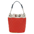 CHANEL Matelasse Chain Shoulder Bag Lamb Skin Orange Silver CC Auth 146081AM-3