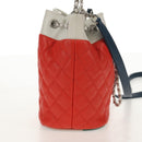 CHANEL Matelasse Chain Shoulder Bag Lamb Skin Orange Silver CC Auth 146081AM-5