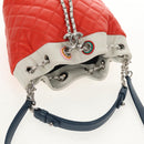 CHANEL Matelasse Chain Shoulder Bag Lamb Skin Orange Silver CC Auth 146081AM-7