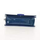 CHANEL Chain Boy Chanel Shoulder Bag Patent Blue Silver CC Auth 146082SAM-6