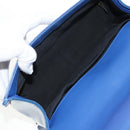 CHANEL Chain Boy Chanel Shoulder Bag Patent Blue Silver CC Auth 146082SAM-11