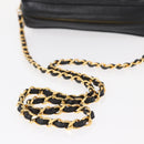 CHANEL Chain V Stitch Shoulder Bag Caviar Skin Black Gold CC Auth 146083AV-7